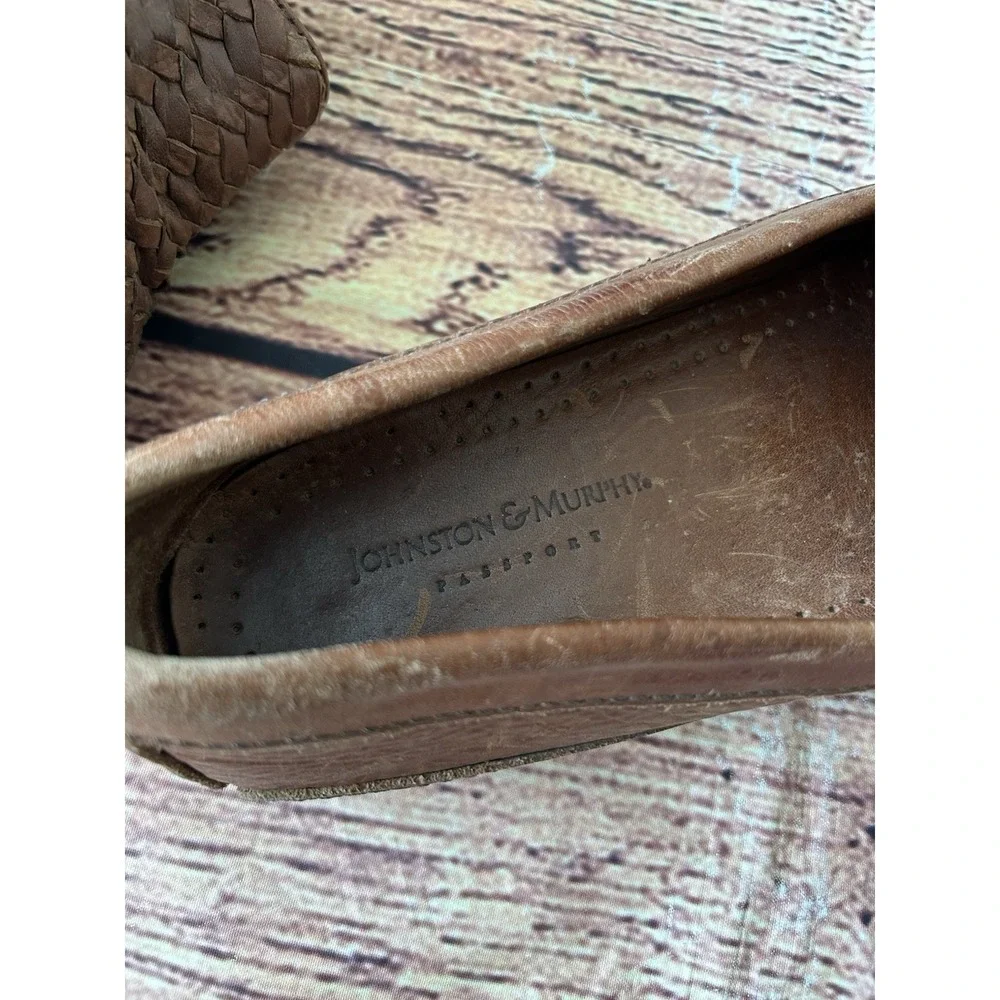 Johnston‎ & Murphy Tidwell Woven Loafers Brown Sheepskin Men 11